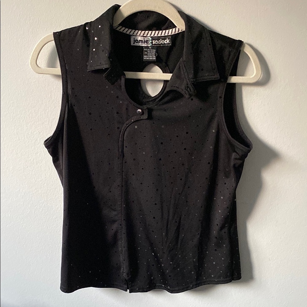 JAMIE Sadock Black Sleeveless Golf Polo Tank Top M